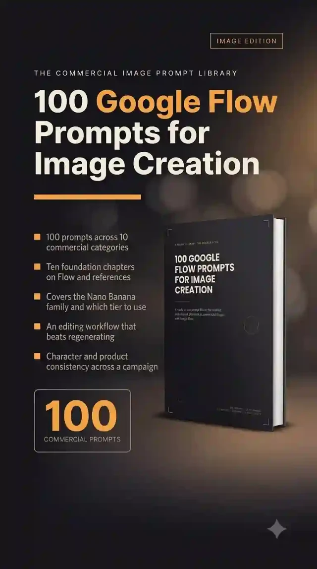 Cover of 100 Google Flow Prompts for Image Creation