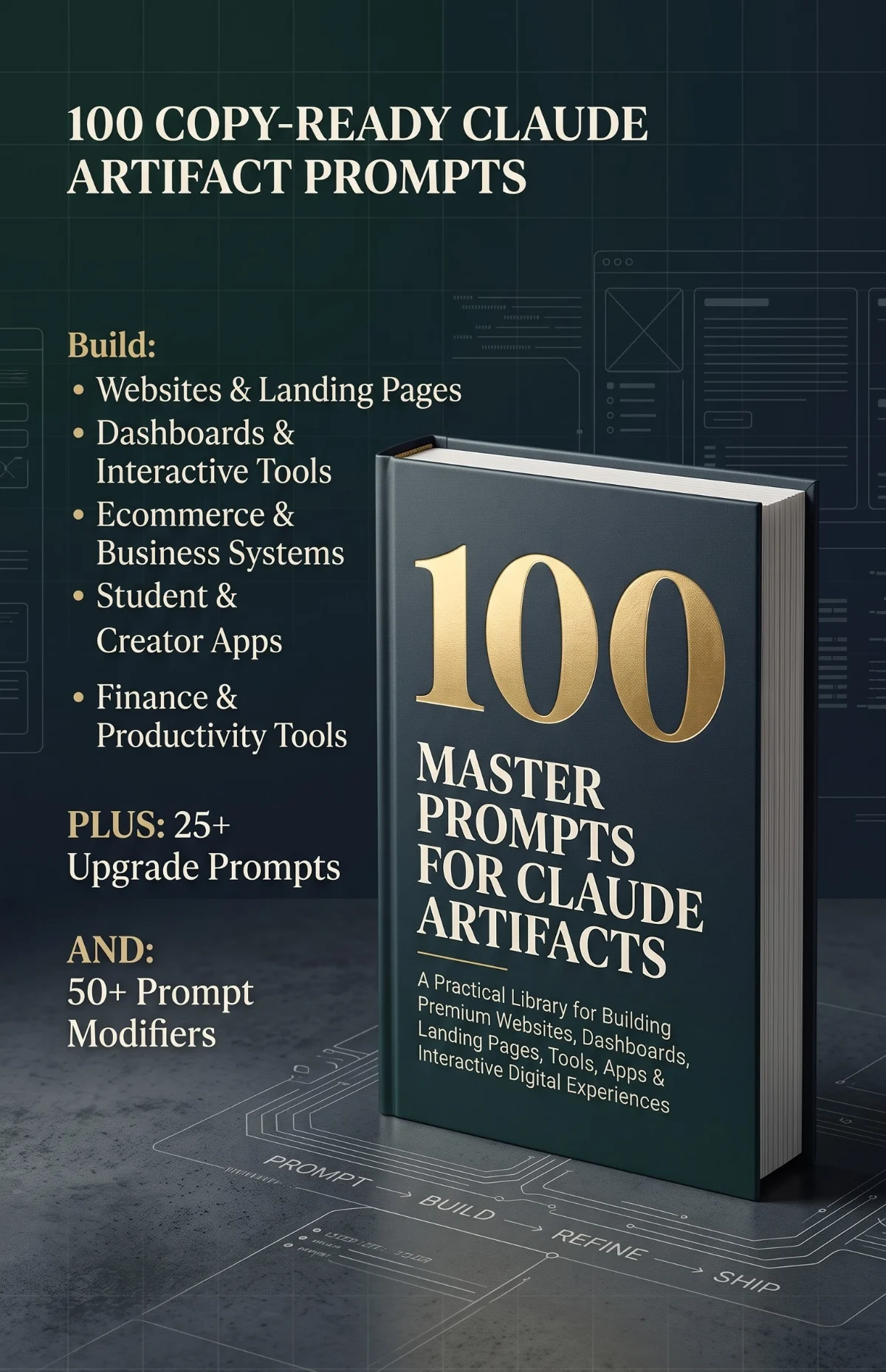 Cover of 100 Master Prompts for Claude Artifacts