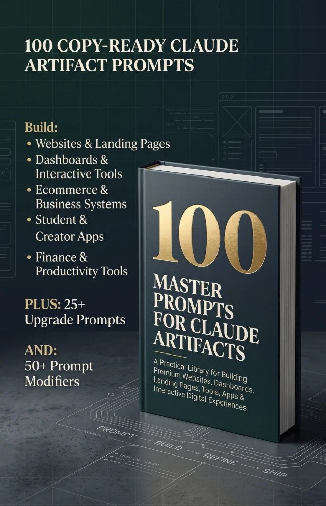Cover of 100 Master Prompts for Claude Artifacts